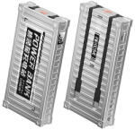 WEKOME WP-339 konténersorozat - Power bank 10000 mAh szuper töltés beépített USB-C és Lightning PD 20 W kábellel + QC 22, 5 W ezüst (WK-WP-339_SILVER)