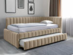  Pat tapitat COMFINO VELVET cu pat suplimentar 120x200 cm, crem