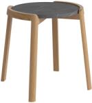 Bolia Sötétszürke márvány dohányzóasztal Mix 46 cm tölgy alappal (03-097-01_00008)