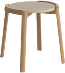 Bolia Bézs kőből készült oldalasztal Mix 46 cm tölgyfa alappal (03-097-01_00001)