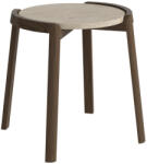 Bolia Bézs kőből készült oldalasztal Mix 46 cm, sötét tölgy alappal (03-097-01_00003)