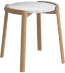 Bolia Szürke-fehér márvány oldalasztal Mix 46 cm tölgy alappal (03-097-01_10840888)