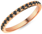  Női karikagyűrű fekete gyémántokkal 1, 9mm, rózsaszín arany IZKR005R-F-B