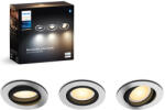 Philips Milliskin 3x 4, 2 W CCT süllyesztett LED süllyesztett világítótest, kerek mozgatható PHILIPS HUE Bluetooth (8720169319813)