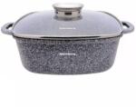 Klausberg Oală pătrată cu capac 26x26 cm, 5.5L - Klausberg KB 7531, strat marmură, pentru toate plitele, aspect modern gri