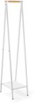Brabantia Linn Clothes Rack Compact ruhatartó állvány, 340x1700x476mm kompakt méret, 1db alsó teli polc, bambusz rúd, acél váz, fehér - 229862 (229862)
