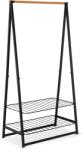 Brabantia Linn Clothes Rack Large ruhatartó állvány, 995x1900x570mm nagy méret, 2db állítható magasságú rácsos polc, bambusz rúd, acél váz, fekete - 118241 (118241)