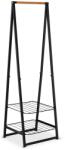 Brabantia Linn Clothes Rack Small ruhatartó állvány, 606x1900x570mm kis méret, 2db állítható magasságú rácsos polc, bambusz rúd, acél váz, fekete - 118203 (118203)