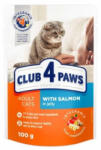 CLUB 4 PAWS Teljes értékű nedves eledel macskáknak-Lazaccal, zselében