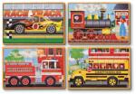 Melissa & Doug Set 4 puzzle lemn in cutie Vehicule Melissa and Doug Puzzle