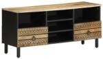 vidaXL Fekete tömör nyers mangófa TV-szekrény 100 x 33, 5 x 46 cm (4018646) - simplexbutor