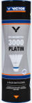 VICTOR Fluturași de badmint Nyl Shuttle 3000 Platin - Yellow (6 Pack) dungă albastră (până la 11-21°C)