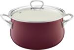 Emalia Olkusz Oala email cu capac 18cm, 2L, visiniu, Optimum (35235)