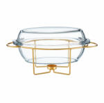 Ambition Vas termorezistent cu incalzitor 4.5L, suport auriu, chafing dish, Saule (31921)