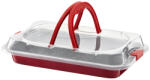 Ambition Tava copt cu capac plastic 36x23cm, cu invelis Non-stick, Cherry (83013)