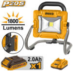 INGCO CWLI20258 Akkus LED reflektor 1800 Lm 20 V (1 x 2, 0 Ah akku + töltő)