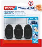 tesa Powesrtrips nyom nélkül eltávolítható kis akasztó ovális fekete