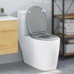 vidaXL Тоалетна седалка Сиво 45, 5 x 37, 5 x 3, 8 см Дуропласт (42002363)