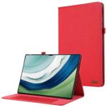 Gigapack Huawei Matepad Pro 12.2 Gigapack Tok Álló, Bőr Hatású Flip, Textil Hatás, Piros