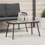 vidaXL Масичка за кафе Черно 90 x 45 x 43 см полиратан (4108267)