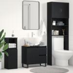 vidaXL Шкаф за мивка в баня Черния дъб 65 x 33 x 60 см Инженерно дърво (862892)