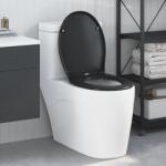 vidaXL Тоалетна седалка Черно 47 x 37 x 4 см Дуропласт (42002348)