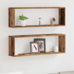 vidaXL Стени за рафтове 2 бр. Старо дърво 80 x 15 x 26 см (862639)