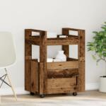 vidaXL Кухненска количка Старо дърво 60 x 45 x 80 см (862120)