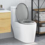 vidaXL Тоалетна седалка Сив 47 x 37 x 4 см Дуропласт (42002347)