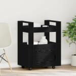 vidaXL Кухненска количка Черен дъб 60 x 45 x 80 см Инженерна дървесина (862122)