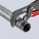 KNIPEX Тръбен ключ с S-образни челюсти 1 ½" и бърза настройка, сиво-фосфатиран, червена ръкохватка 420мм, Knipex (K8361015)