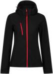 REGATTA Női Venturer 3 rétegű kapucnis soft shell kabát S fekete|vörös