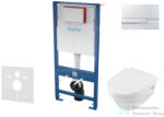 kielle Genesis falra szerelhető WC szett, Villeroy & Boch Architectura WC CeramicPlus bevonattal és softclose ülőkével, Kielle Gemini I króm nyomólappal SANI11AK1101 (SANI11AK1101)
