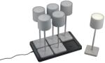 TRIO Fernandez szürke LED kültéri asztali lámpa szett (TRI-R54096677) LED 6 izzós IP54 (R54096677)