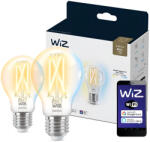 Philips 2x LED izzó E27 A60 7W = 60W 2700-6500K FILAMENT SMART WiFi WiZ (PHWIZ0410)