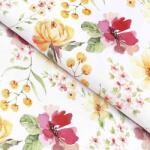 Goldea țesătură teflonată pentru fețe de masă - flori de hibiscus 160 cm