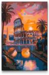  Festés számok szerint - Colosseum alkonyatkor Méret: 40x60cm, Keretezés: Műanyagtáblával