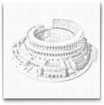  PontPöttyöző - Olasz Colosseum Méret: 50x50cm, Keretezés: Kartonlemezen, Szín: Piros