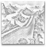  PontPöttyöző - Kínai fal 3 Méret: 50x50cm, Keretezés: Kerek keret, Szín: Kék