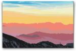  Festés számok szerint - Naplemente az osztrák hegyekben Méret: 40x60cm, Keretezés: Keret nélkül (csak a vászon)