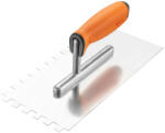 NEO TOOLS Acél simító, fogazott, rozsdamentes, 270x128mm, 10x10x10mm, kétkomponensű markolat (50-169) - neo24