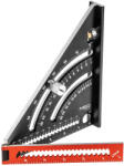NEO TOOLS Talpas derékszög, alumínium, kiegészítő vonalzóval, 45 fokos szárral, mérőskálával, 185mm (72-105) - neo24