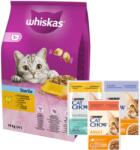 Whiskas Hrană uscată pentru pisici 1+ sterilă cu pui 14kg+PURINA Cat Chow/ Pro Plan 3x85g - livrare aleatorie