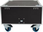 Razzor Cases HEXA 4U sliding door rack 512, spring-loaded, with 100mm braked casters and stacking tr