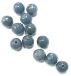  Gyöngy alkatrész- gyöngy ásvány jellegű csiszolt 8mm kékes szürke 12db/csomag
