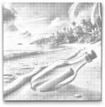  PontPöttyöző - Üzenet a palackban Méret: 50x50cm, Keretezés: Műanyagtáblával, Szín: Kék