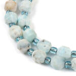  Fazettált Larimar Larimár Ásványgyöngy Gyöngyfüzér 7x6mm