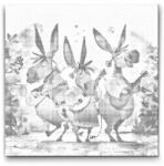  PontPöttyöző - Éneklő szamarak Méret: 50x50cm, Keretezés: Keret nélkül (csak a vászon), Szín: Piros