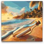  Festés számok szerint - Üzenet a palackban Méret: 50x50cm, Keretezés: Kerek keret