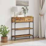 vidaXL Конзолна маса Старо дърво 72.5 x 25 x 75 см Инженерно дърво (863519)